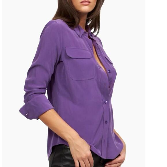 Equipment Signature Silk Button Down Blouse in Cream Sz M - Picture 8 of 9